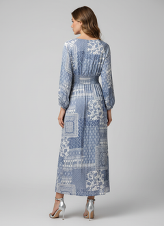 Promesa English Country Blue Front Tie Lightweight Spring Dress