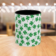 Shamrock Pattern Coffee Mug — St. Patrick’s Day Green Clover Ceramic Mug (11oz & 15oz)
