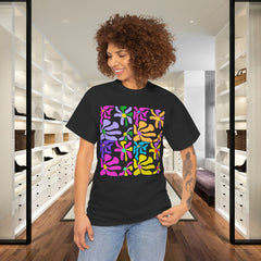 Colorful Floral Tile T-Shirt — Pastel Retro Pattern Tee