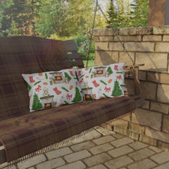 Cozy Christmas Pattern Throw Pillow