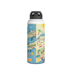 Orange Beach Colorful Coastal Map Water Bottle