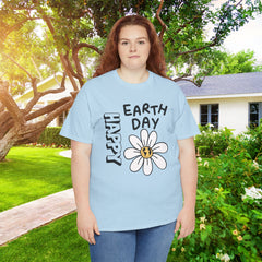 Earth Day Daisy T-Shirt — "Happy Earth Day" Graphic Tee