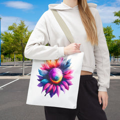 Vibrant Floral Tote Bag, Colorful Flower Design,