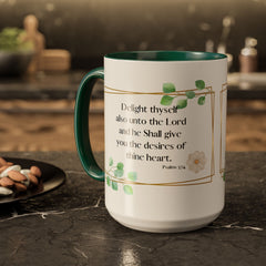 Inspirational Psalm 37:4 Floral Coffee Mug (11oz, 15oz)