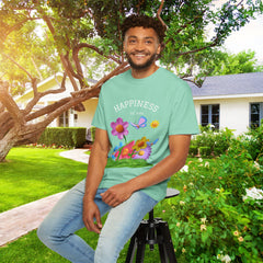 Cheerful Flower Graphic T-Shirt, Happiness Tee,