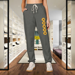 Floral Sunflowers Print Unisex Fleece Sweatpants