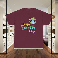 Earth Day T-Shirt — "Happy Earth Day" Cute Earth with Sunglasses Eco Graphic Tee