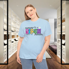 He Is Risen T-Shirt — Colorful Easter Christian Tee (Matthew 28:6)