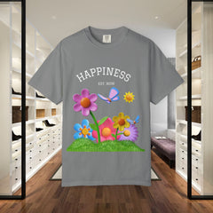 Cheerful Flower Graphic T-Shirt, Happiness Tee,