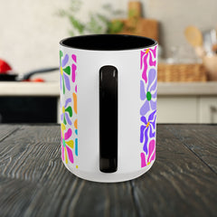 Colorful Floral Pattern Mug — Bright Retro Daisy Coffee Cup (11oz & 15oz)