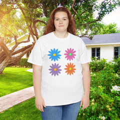 Floral Pop Tee — Retro Colorful Daisy Graphic T-Shirt