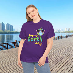 Earth Day T-Shirt — "Happy Earth Day" Cute Earth with Sunglasses Eco Graphic Tee