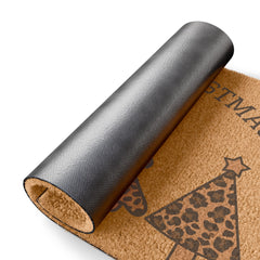 Christmas Doormat with Leopard Print Trees,