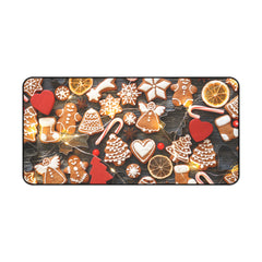 Festive Gingerbread Man Desk Mat Holiday Design,