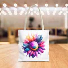 Vibrant Floral Tote Bag, Colorful Flower Design,