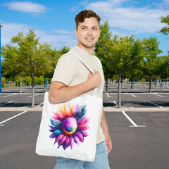 Vibrant Floral Tote Bag, Colorful Flower Design,