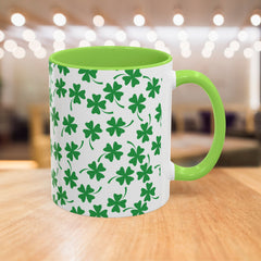 Shamrock Pattern Coffee Mug — St. Patrick’s Day Green Clover Ceramic Mug (11oz & 15oz)