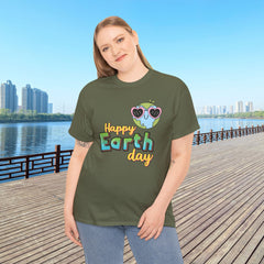 Earth Day T-Shirt — "Happy Earth Day" Cute Earth with Sunglasses Eco Graphic Tee