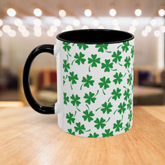 Shamrock Pattern Coffee Mug — St. Patrick’s Day Green Clover Ceramic Mug (11oz & 15oz)