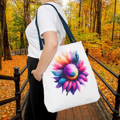 Vibrant Floral Tote Bag, Colorful Flower Design,