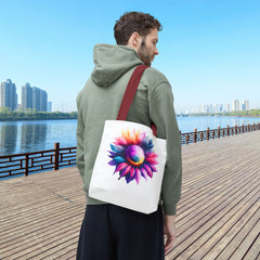 Vibrant Floral Tote Bag, Colorful Flower Design,