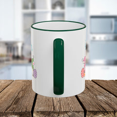 Easter Bunny & Eggs Accent Rim Mug (11oz/15oz)