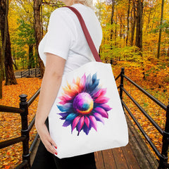 Vibrant Floral Tote Bag, Colorful Flower Design,