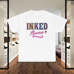 Inked Mama T-Shirt – Floral Leopard Tattoo Mom Tee