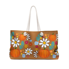 Autumn Floral Weekender Bag, Fall Travel Tote,