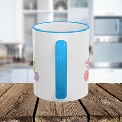 Easter Bunny & Eggs Accent Rim Mug (11oz/15oz)