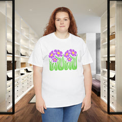 Floral Trio Tee — Retro Purple Flower Graphic Shirt