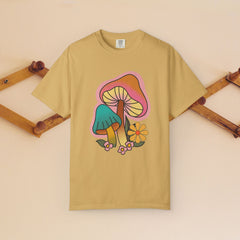 Retro Mushroom Floral T-Shirt, Unisex Boho Tee,