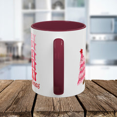 Pink Merry Merry Merry Christmas Mug