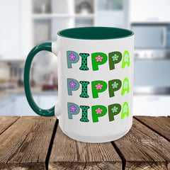 Pippa Floral Name Mug — Personalized Colorful Coffee Cup (11oz & 15oz)