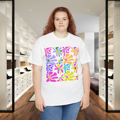 Colorful Floral Tile T-Shirt — Pastel Retro Pattern Tee