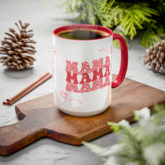 Mama Heart Mug — Retro Floral "Mama" Coffee Cup (11oz & 15oz)