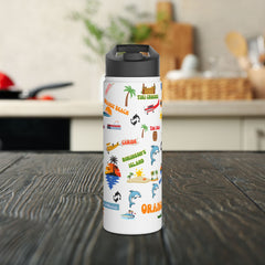 Orange Beach Water Bottle, Eco-Friendly Stainless Steel Hydration Flask,