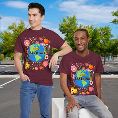 Earth Day Floral Tee — "Happy Earth Day" Graphic T-Shirt