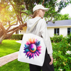 Vibrant Floral Tote Bag, Colorful Flower Design,
