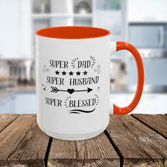 Super Dad Super Husband Super Blessed Coffee Mug — Father's Day Gift (11oz/15oz)