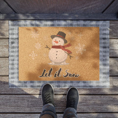 Winter Snowman Doormat - 'Let it Snow'