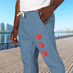 Red Hearts Printed Fleece Sweatpants - Unisex Lounge Pants,