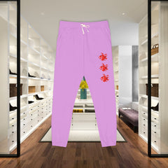 Red Hearts Printed Fleece Sweatpants - Unisex Lounge Pants,