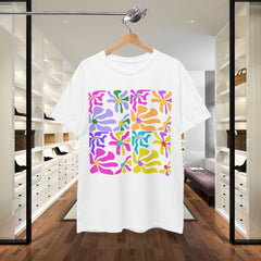Colorful Floral Tile T-Shirt — Pastel Retro Pattern Tee