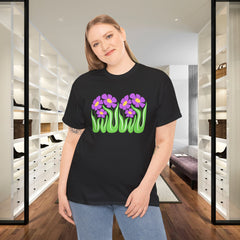 Floral Trio Tee — Retro Purple Flower Graphic Shirt