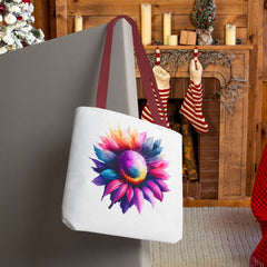 Vibrant Floral Tote Bag, Colorful Flower Design,