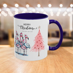 Colorful Holiday Mug, Christmas Flamingo Design