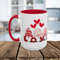 Love Gnome Coffee Mug — Valentine's Day Red Interior 11oz/15oz