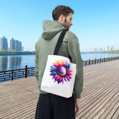 Vibrant Floral Tote Bag, Colorful Flower Design,