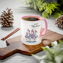 Colorful Holiday Mug, Christmas Flamingo Design